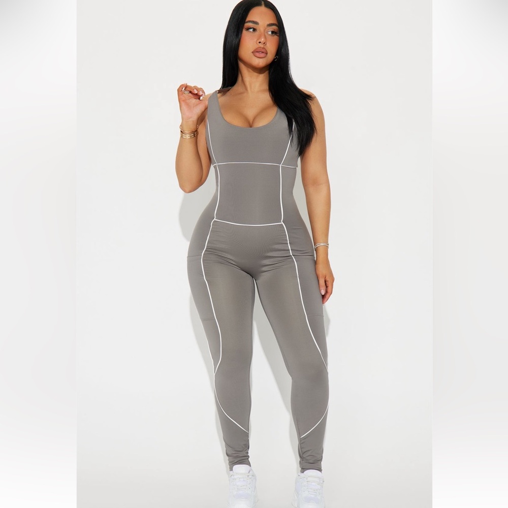 Women's Gray Athletic Jumpsuit